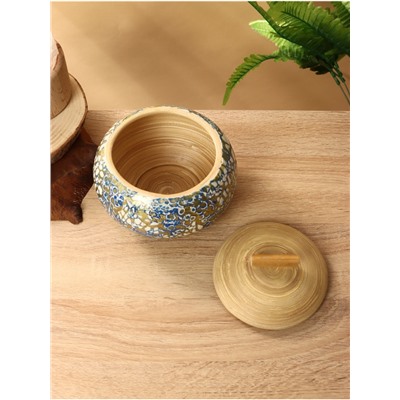 Банка для сыпучих продуктов, 15×15×14 см, бамбук