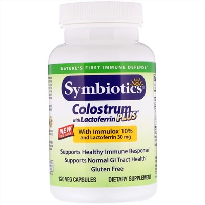 Symbiotics, Colostrum with Lactoferrin Plus, 120 Veg Capsules