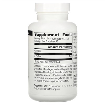 Source Naturals, L-пролин в порошке, 113,4 г (4 унции)