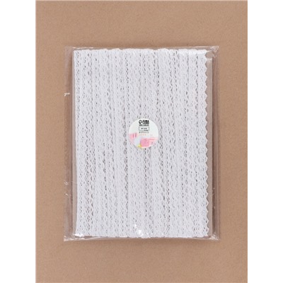 Кружево вязаное, 8 мм, 15±1 м, белое