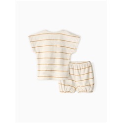 Костюм махровый (шорты и футболка) Крошка Я, рост 86-92 см, молочный