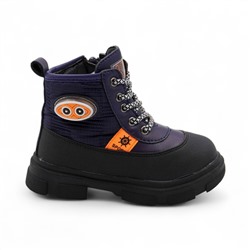 Ботинки демисезонные 5921-2В черно синие п/п