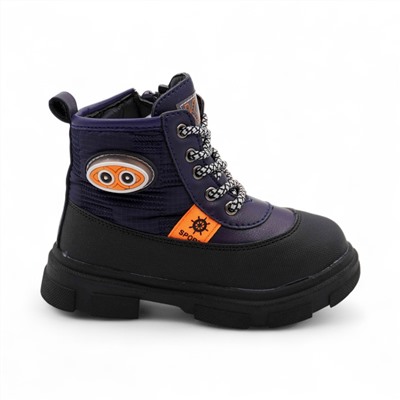 Ботинки демисезонные 5921-2В черно синие п/п