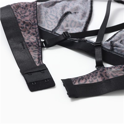 Бюстгальтер женский, цвет леопард на кофейном, размер 75A