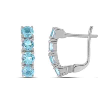 Серьги из серебра топаз, Монако