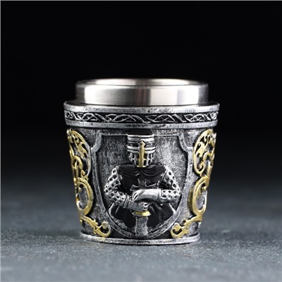 Стопка в стиле средневековья «Рыцарь», 60 мл, 6.3×6.3 см, нержавеющая сталь