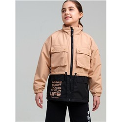 Куртка текстильная с полиуретановым покрытием для девочек (ветровка)