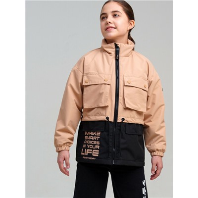 Куртка текстильная с полиуретановым покрытием для девочек (ветровка)