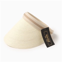 Козырёк плетёный MINAKU, молочный, размер 56-58