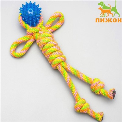Игрушка канатная «Человечек» с мячиком, 75 г, до 24 см, микс цветов