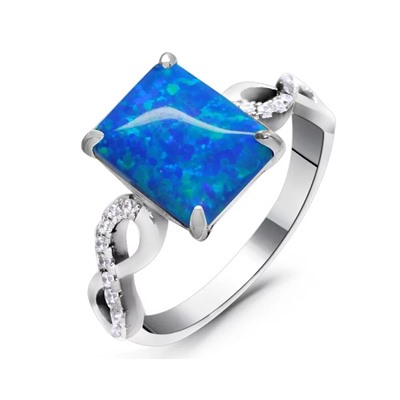 Кольцо из серебра опал синий, МОВ0321