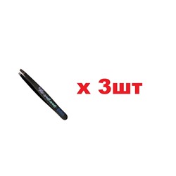 Mertz Пинцет косметический скошенный 255 черный 10см 3шт