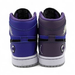 Кроссовки высокие из натуральной кожи В925-1 сине фиолетовые