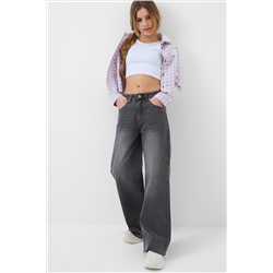 Брюки текстильные джинсовые для девочек PLAYTODAY, 1243742