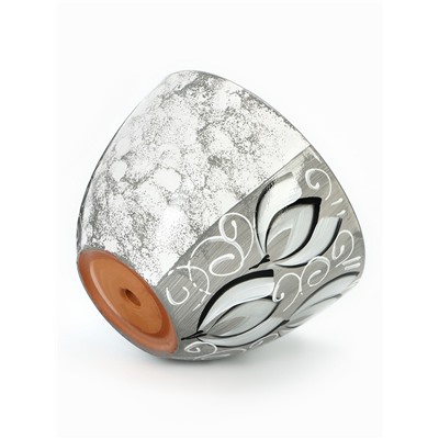 Горшок для цветов «Крокус», 1.65 л, d=16 см, h=11.5 см, керамический, с поддоном, серый