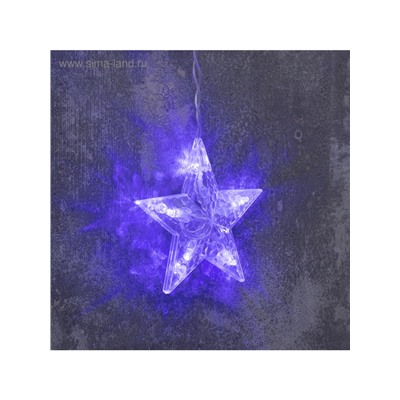 Гирлянда «Бахрома» 2.4×0.9 м с насадками «Снежинки», IP20, прозрачная нить, 150 LED, свечение синее, 8 режимов, 220 В