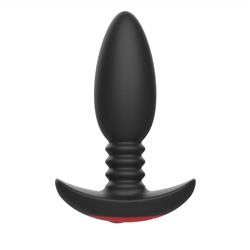 Черная анальная вибропробка Anal Vibrator с пультом ДУ - 13,5 см.