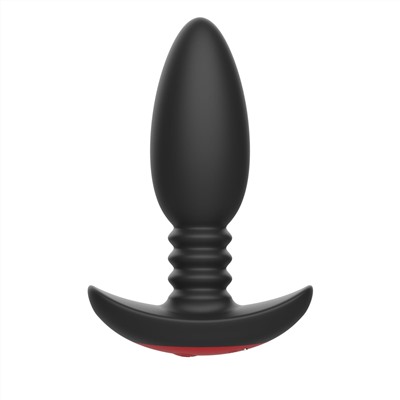 Черная анальная вибропробка Anal Vibrator с пультом ДУ - 13,5 см.
