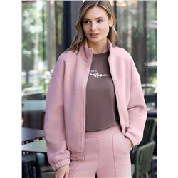 Бомбер на молнии из футера трехнитки с начесом