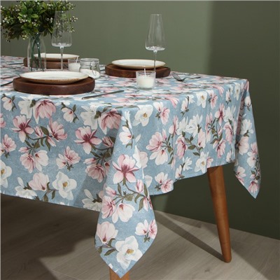Скатерть «Доляна. Магнолия», 146×220 см, рогожка 158 г/м², 50% хлопок, 50% п/э