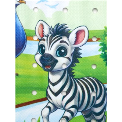 Коврик для ванной противоскользящий, на присосках «Сафари», детский, 40×70 см