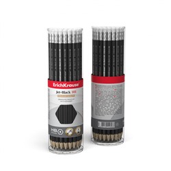 Карандаш черногр. 45606 Jet Black с ластиком 101 НВ в тубусе ErichKrause