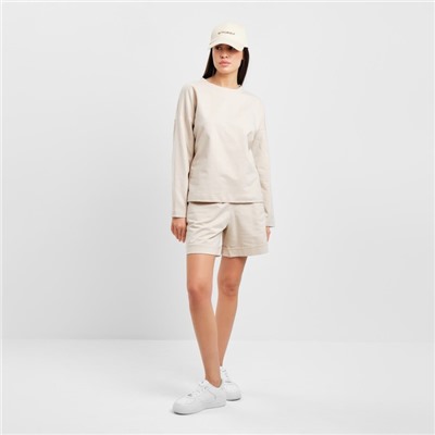 Костюм женский (толстовка, шорты) MIST, размер 44-46, бежевый