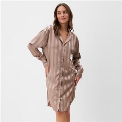 Сорочка ночная женская KAFTAN Silk «Полоса», размер 40-42, пудровая