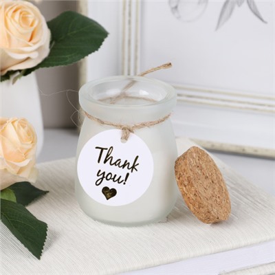 Свеча ароматическая в подсвечнике 5х7 см с крышкой / B721 /уп 12/96/ белая