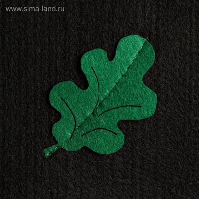 Шапка для бани и сауны, с аппликацией «Дубовый лист», полиэфир, черная