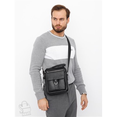 Сумка мужская кожаная 8208H black Heanbag