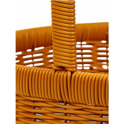 Корзина плетёная для хранения, 34×27×13 см, ручка h=20 см, коричневая