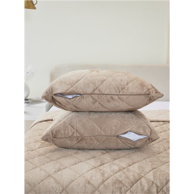 Набор покрывало и чехлы на подушку - Кристалл, цвет бежевый