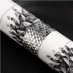 Набор салфеток сервировочных на стол «Этель» Christmas, 2 шт., белые, с декоративными кольцами, 45×45 см