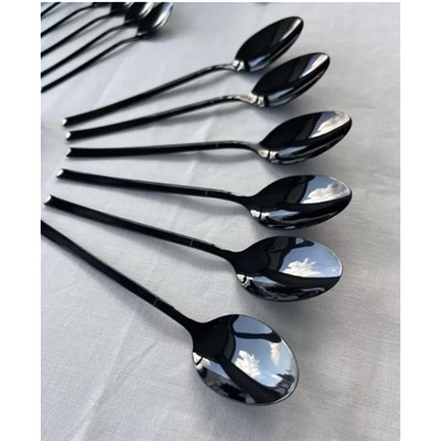 Набор столовых приборов черные на 6 персон 24 предмета