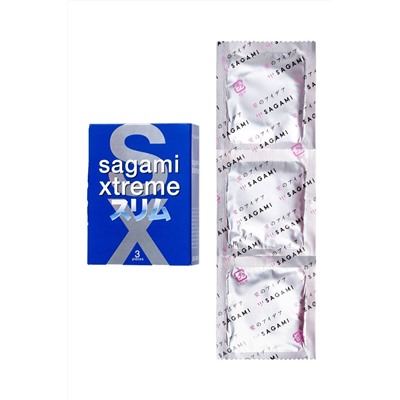 Розовые презервативы Sagami Xtreme Feel Fit 3D - 3 шт.