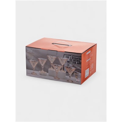 Набор бокалов для шампанского «Роскошь», с золотой отводкой, 6 шт., стекло, прозрачный