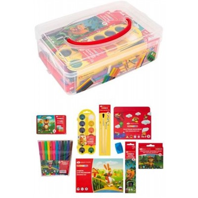 Набор канц. принадлежностей для творчества "Цветик" в пластик. коробке (9 предметов) 72421930 Невская палитра