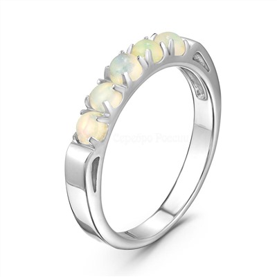 Кольцо из серебра с нат.эфиопским опалом родированное 925 пробы К-3764рк1170