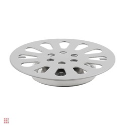 Трап 100х100 мм, вертикальный, с защит. от запахов, внеш/внутр d=40/37 мм, нержав. сталь, хром