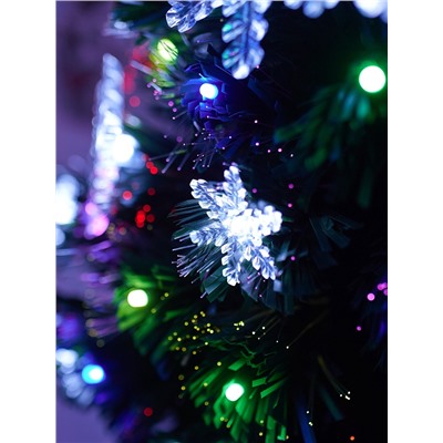 Ёлка светодиодная «Снежинки» 60 см, диаметр нижнего яруса 35 см, 55 веток, мигание, свечение мульти