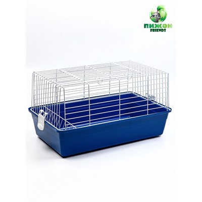 Клетка для кроликов, 60×36×32 см, усиленная, синяя