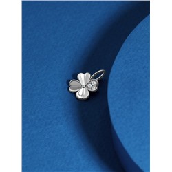 Подвеска из серебра с фианитами родированная - Клевер, четырёхлистник 925 пробы п-125р200