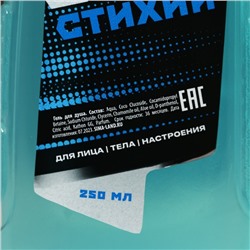 Подарочный набор косметики «Сила стихии», гель для душа 250 мл и мочалка для тела, HARD LINE