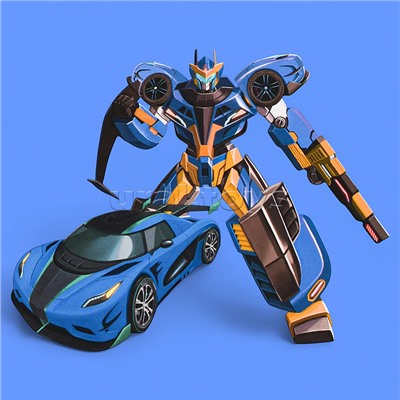 Робот трансформирующийся в спорткар, в коробке