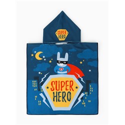 Полотенце - пончо детское махровое LoveLife Super Hero, 60×120 см, 300 г/м², синее