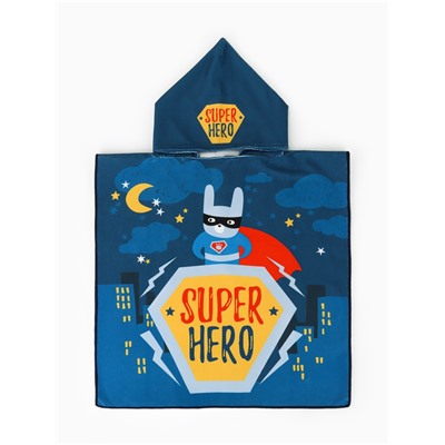 Полотенце - пончо детское махровое LoveLife Super Hero, 60×120 см, 300 г/м², синее