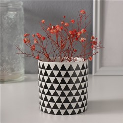 Вазон керамика «Чёрные треугольники» 200 мл 7.3×7.3×7.3 см