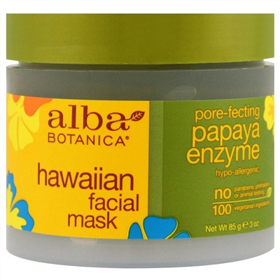 Alba Botanica, гавайская маска для лица, с ферментом папайи для сужения пор, 85 г (3 унции)