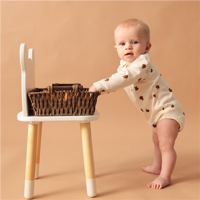 Боди с длинным рукавом «Крошка Я» Oranges, размер 62-68, молочное